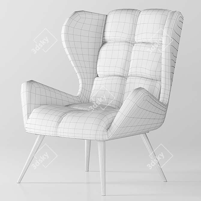 Elegant Gray Armchair: Halmar Tyrion 3D model image 5