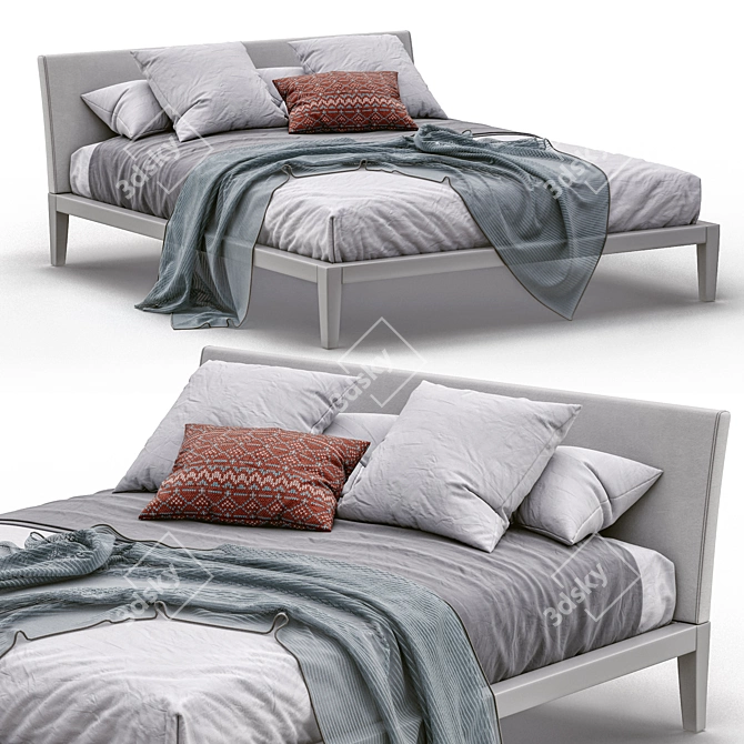 Minimalist Meridiani Bed PORT 3D model image 1