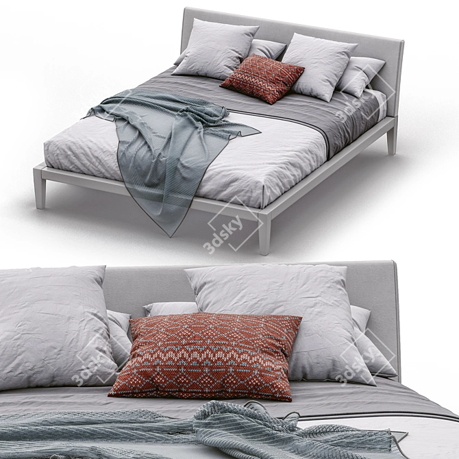 Minimalist Meridiani Bed PORT 3D model image 2