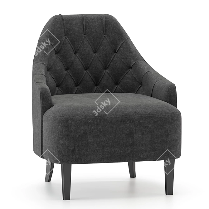 Elegant Berto Armchair: Luxurious Comfort 3D model image 2