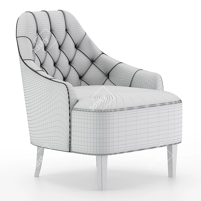 Elegant Berto Armchair: Luxurious Comfort 3D model image 5