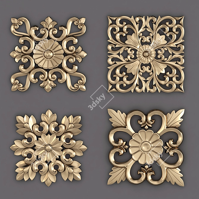 Elegant Decor Ornament Set 3D model image 4