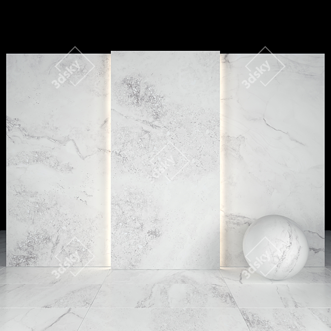 Kolomb Light Marble Tiles: Luxurious Glossiness 3D model image 2