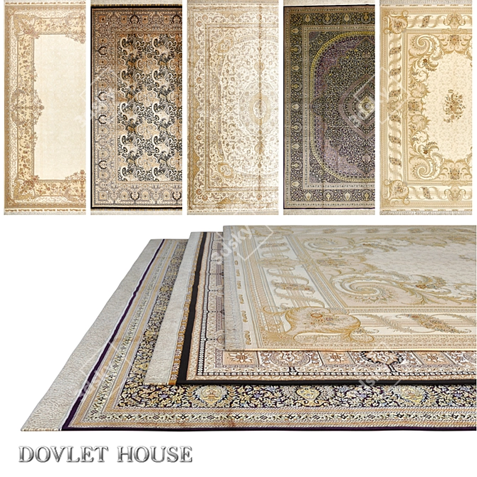 Title: DOVLET HOUSE Carpets Set (5 pieces, part 599) 3D model image 1