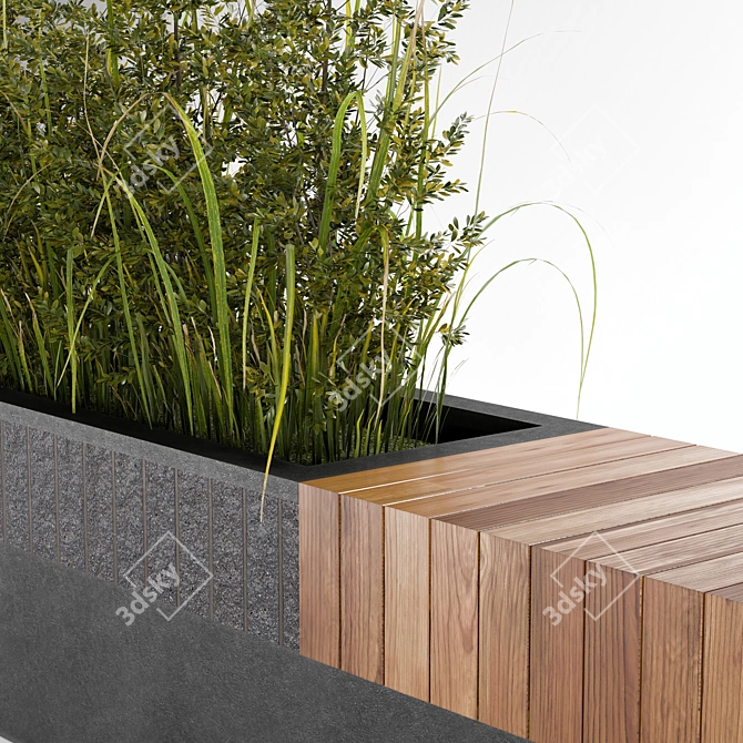 Versatile Bench and Exquisite Planter 3D model image 3