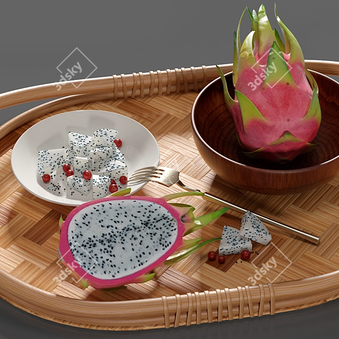 Varfint Ikea Tray & Pitaya - Smoothed 3D Model with Textures 3D model image 4