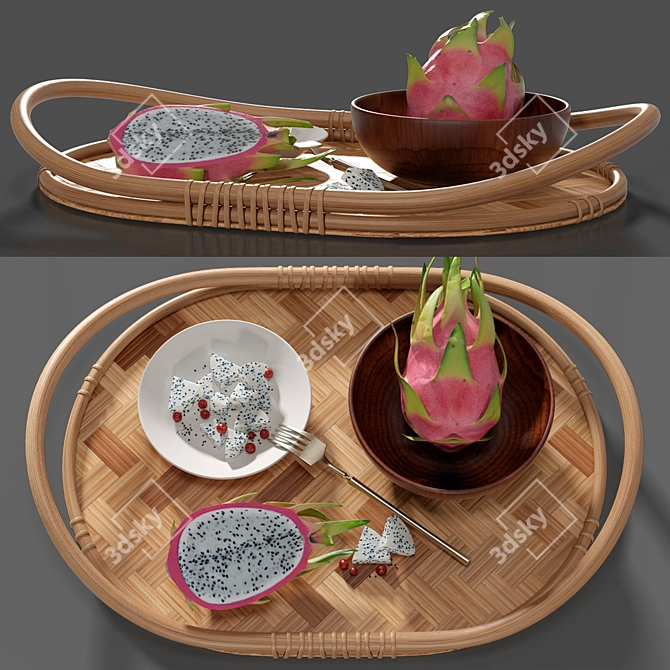 Varfint Ikea Tray & Pitaya - Smoothed 3D Model with Textures 3D model image 8