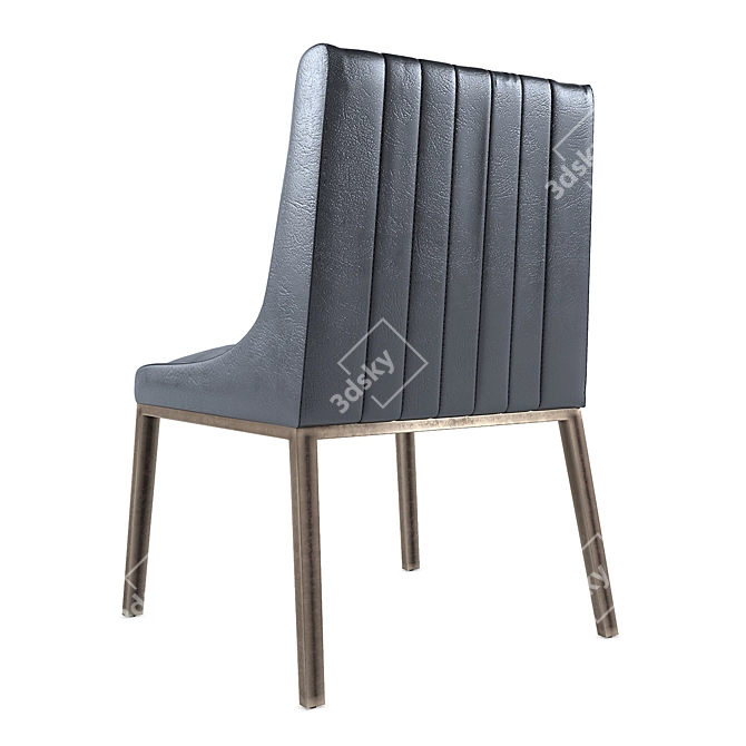 Vintage Leather Dining Chair 3D model image 3