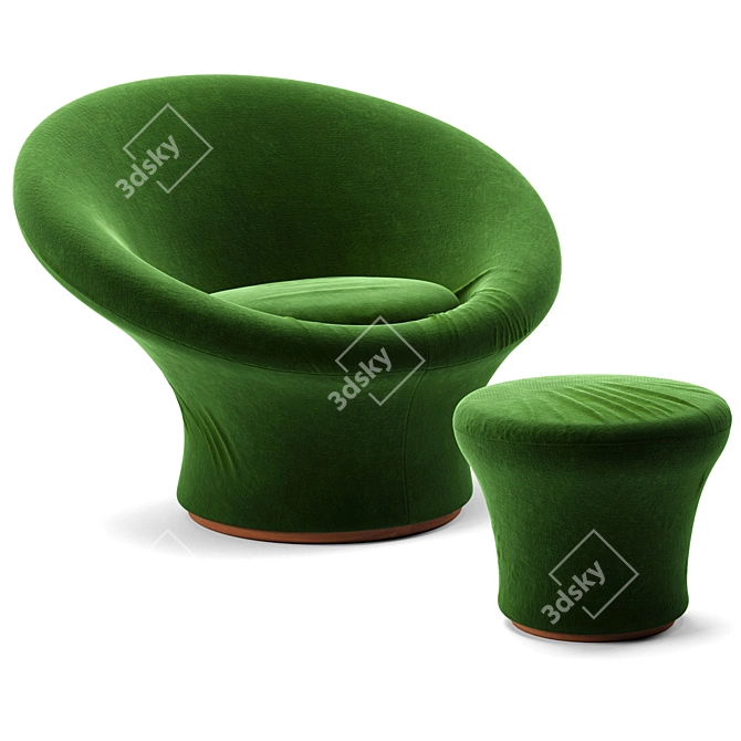 Contemporary Mushhorm Armchair: Modern Design, Ultimate Comfort 3D model image 3