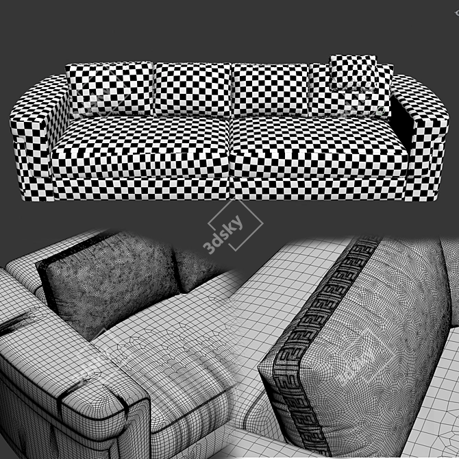 Luxurious Fendi Casa Ray Sofa 3D model image 11