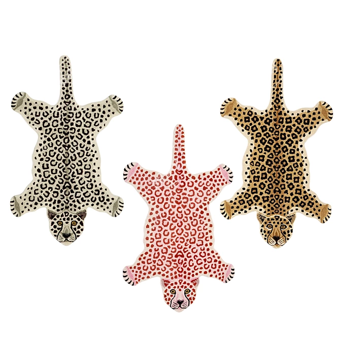 Leopard-shaped Rug Collection 3D model image 1