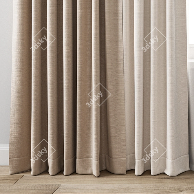 Poly Curtain Model - 3ds Max & Obj 3D model image 2