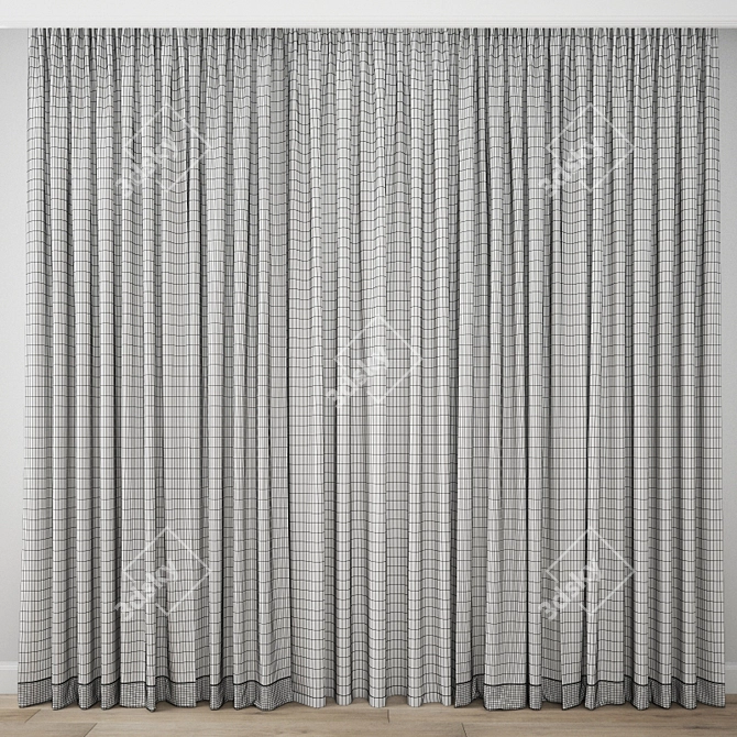 Poly Curtain Model - 3ds Max & Obj 3D model image 4