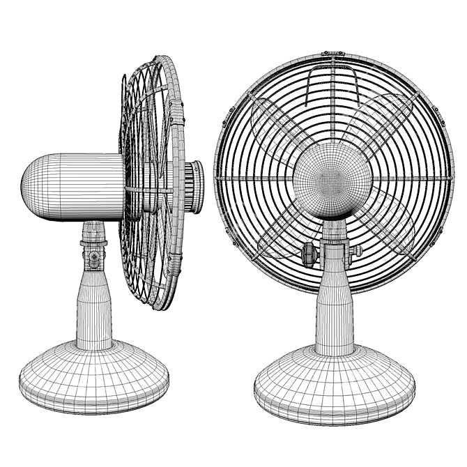 CoolZone 12" Desk Fan 3D model image 11