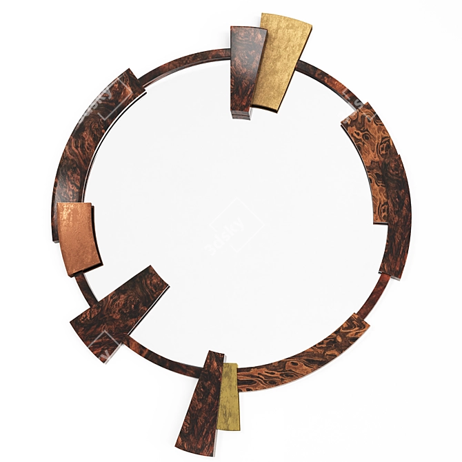 Root Walnut Mirror: Timeless Elegance 3D model image 4