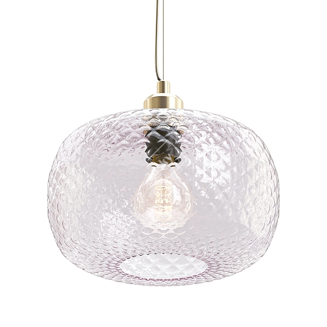 Blush Embossed Glass Pendant 3D model image 1