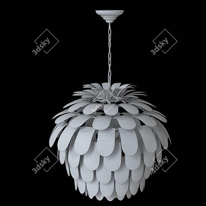 Elegant Cynara Grande Chandelier 3D model image 6