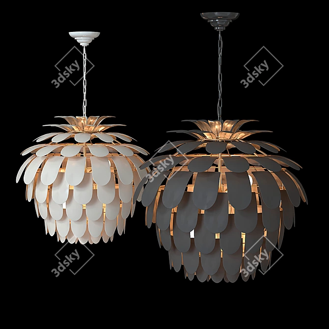 Elegant Cynara Grande Chandelier 3D model image 12