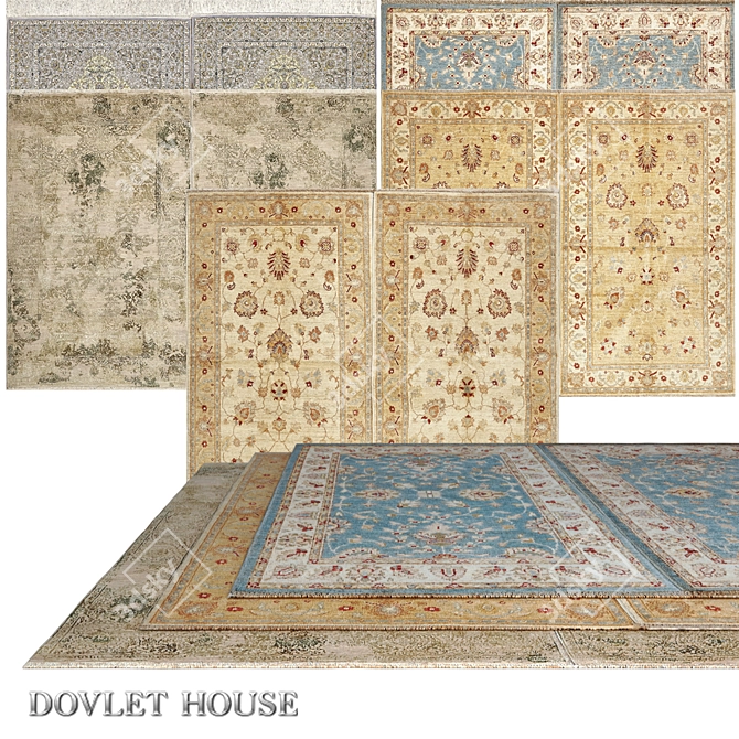 Luxurious Pair of DOVLET HOUSE Carpets (Part 606) 3D model image 1