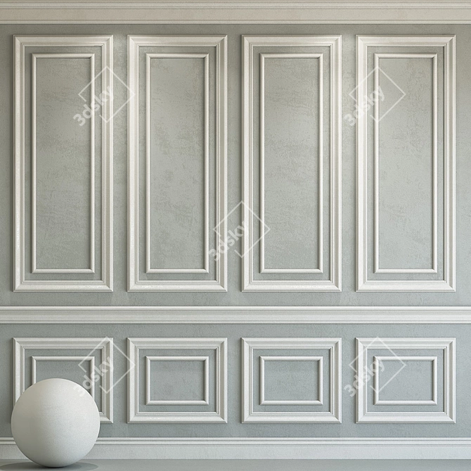 Elegant Molding Plaster: SW 7014 Eider White 3D model image 1