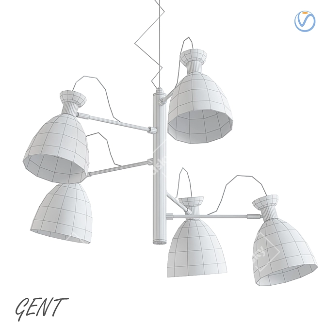 Sleek Designer Gent Lamp 3D model image 2