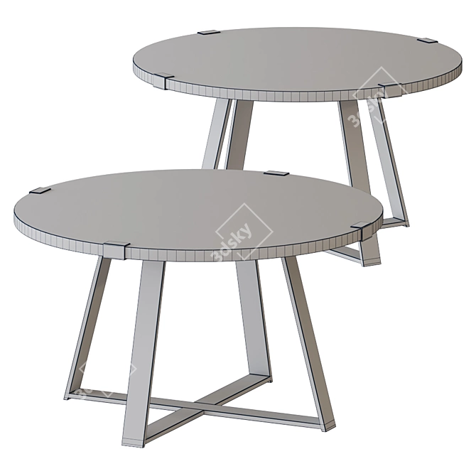 Enrique Cross Legs Coffee Table - Sleek and Modern 3D model image 2