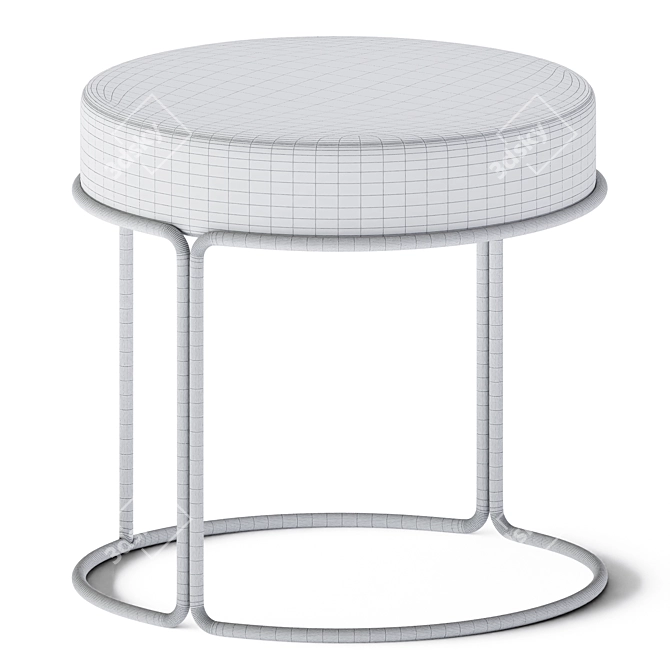 Paradiso Low Stool: Sleek and Stylish 3D model image 4