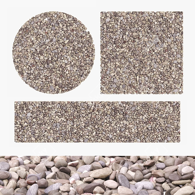 Pebble Mix 01: Versatile River Stones 3D model image 12