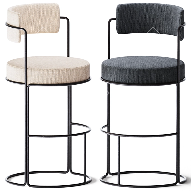 Elegant and Stylish Bar Stool 3D model image 2