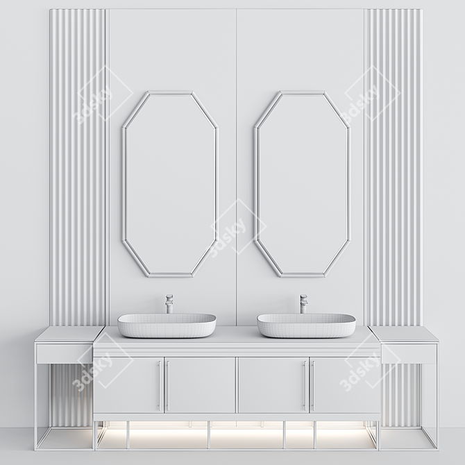 Sleek Bathroom Set: Beautiful and Functional 3D model image 2