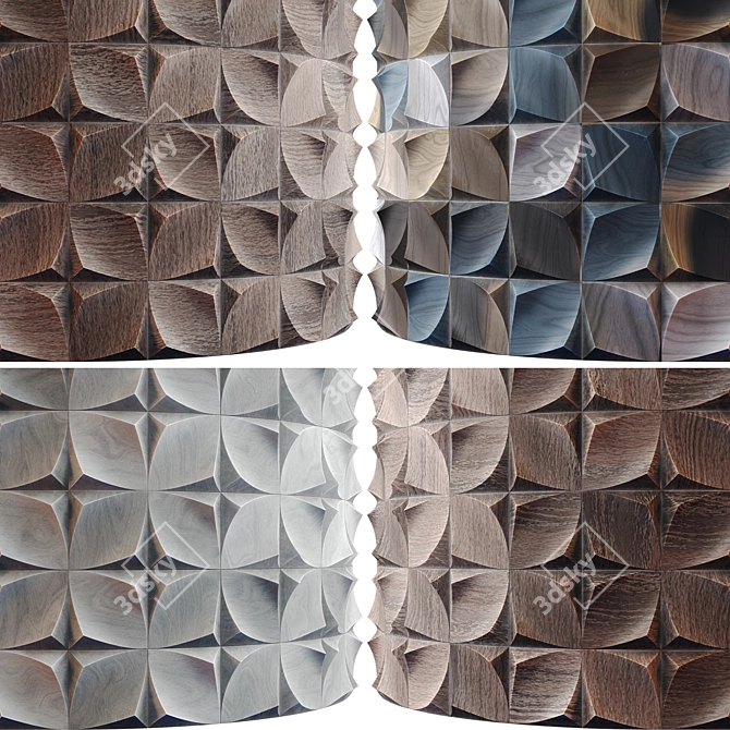 3D Wooden Panel Texture Set 3D model image 2