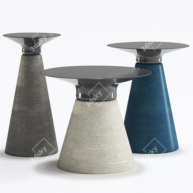 Baobab Ceramic Side Table: Modern Round Design 3D model image 1