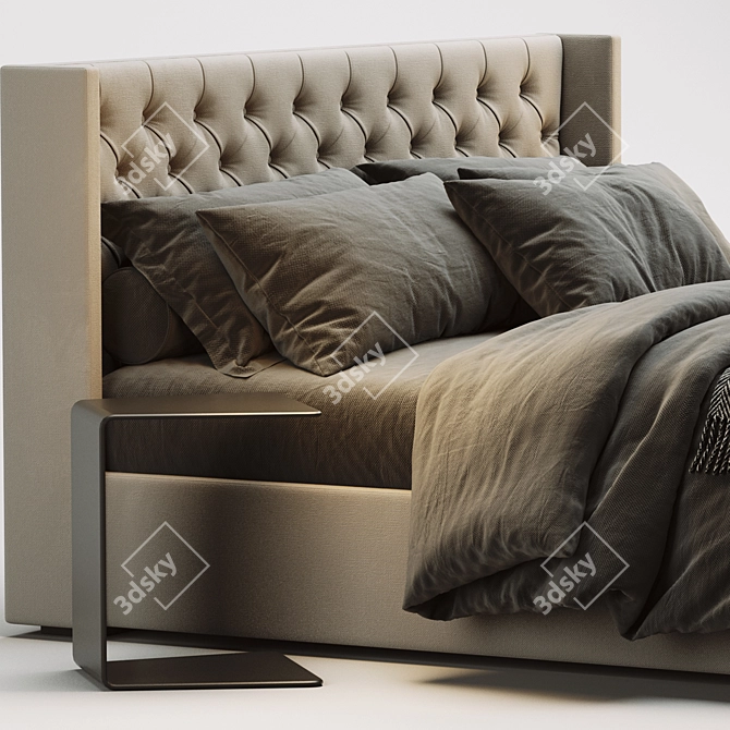 Elegant RH Adler Diamond Bed 3D model image 2