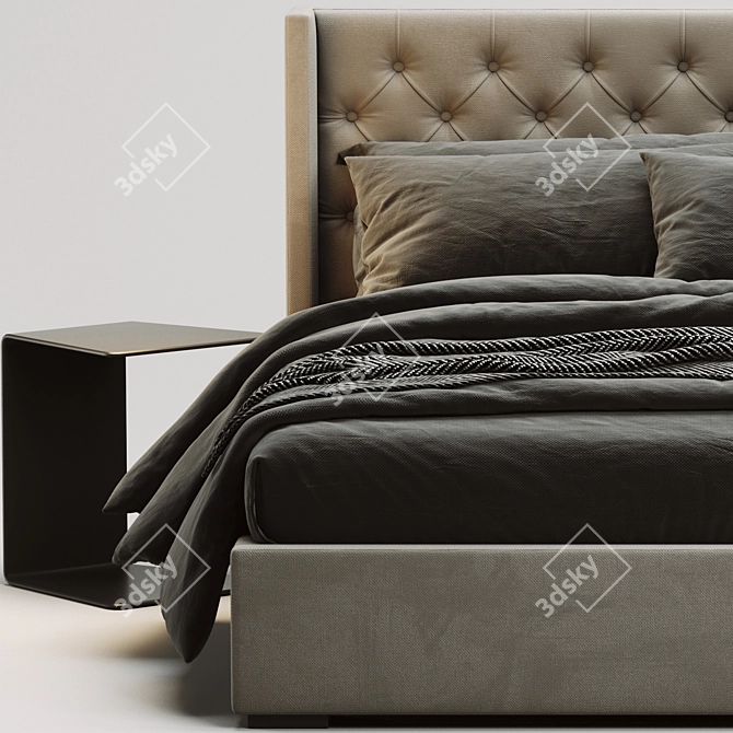 Elegant RH Adler Diamond Bed 3D model image 4