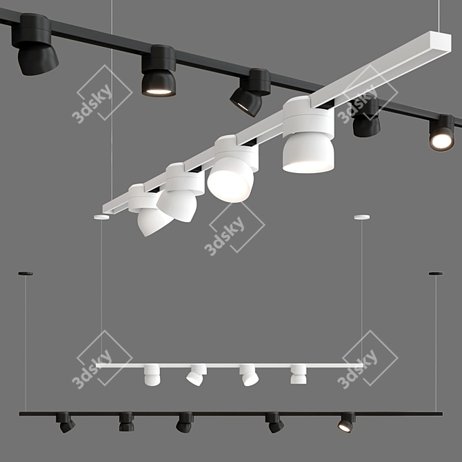 Sistema U Aluminum Track Light 3D model image 1