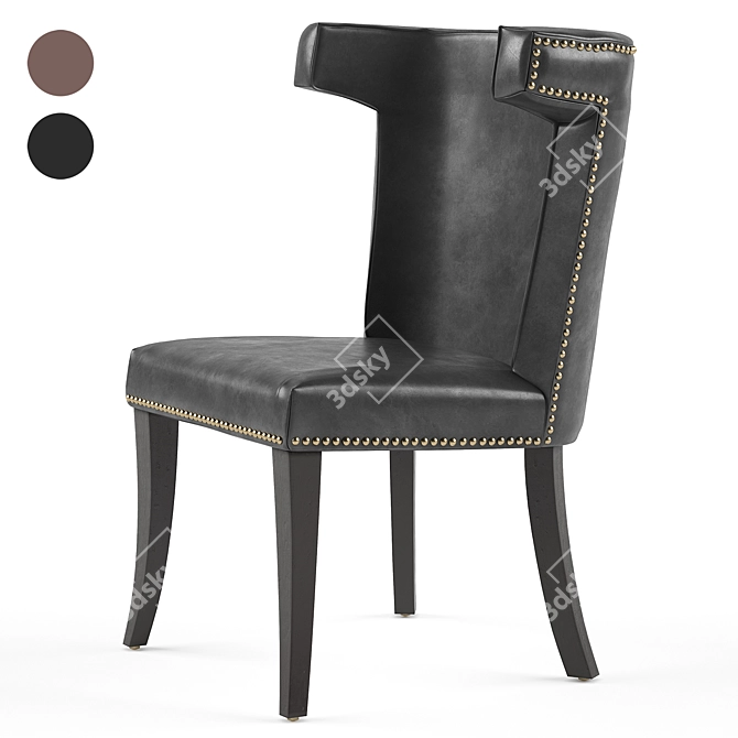 Murray Leather Dining Chair 3D model image 2