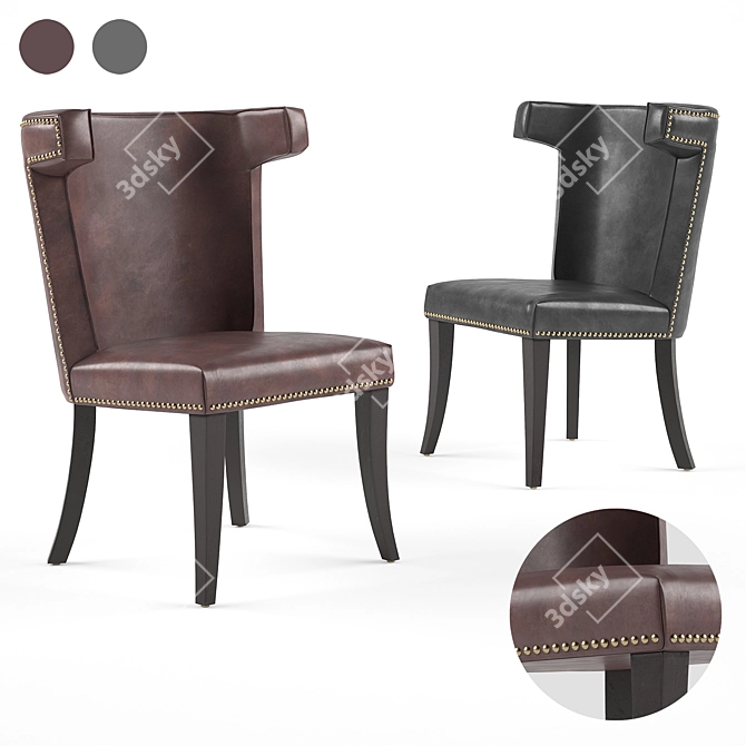 Murray Leather Dining Chair 3D model image 3