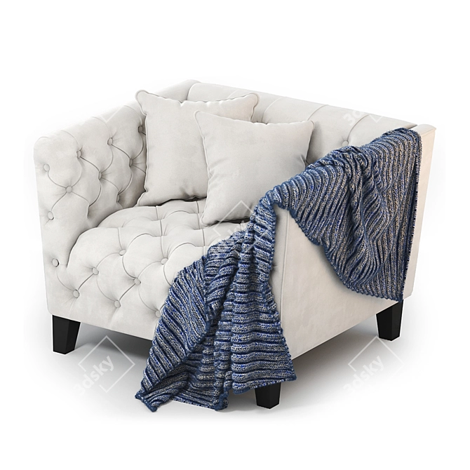 Elegant Eichholtz Jason Chair + Blanket 3D model image 1