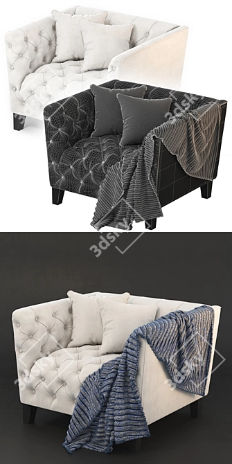 Elegant Eichholtz Jason Chair + Blanket 3D model image 5