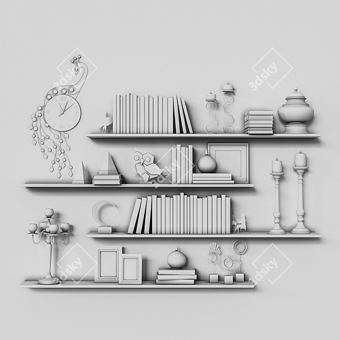 Sleek Shelves 17: Modern Storage Solution 3D model image 3