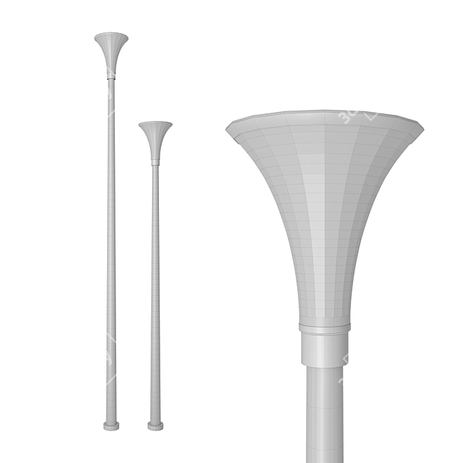 Sleek Street LED Light 3D model image 2