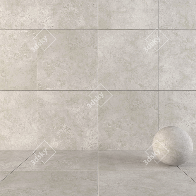 Silver Hyper Floor Tile 120x120cm 3D model image 1