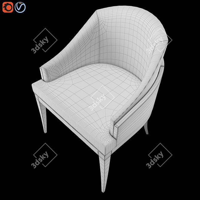 Sophisticated Wolfe Dining Chair 3D model image 9
