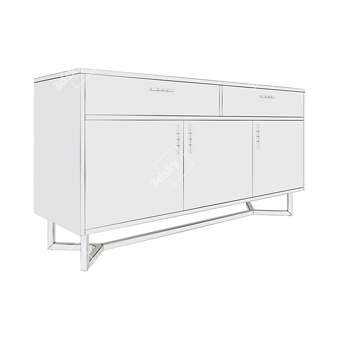 Verge Black Sideboard: Sleek Storage Solution 3D model image 3