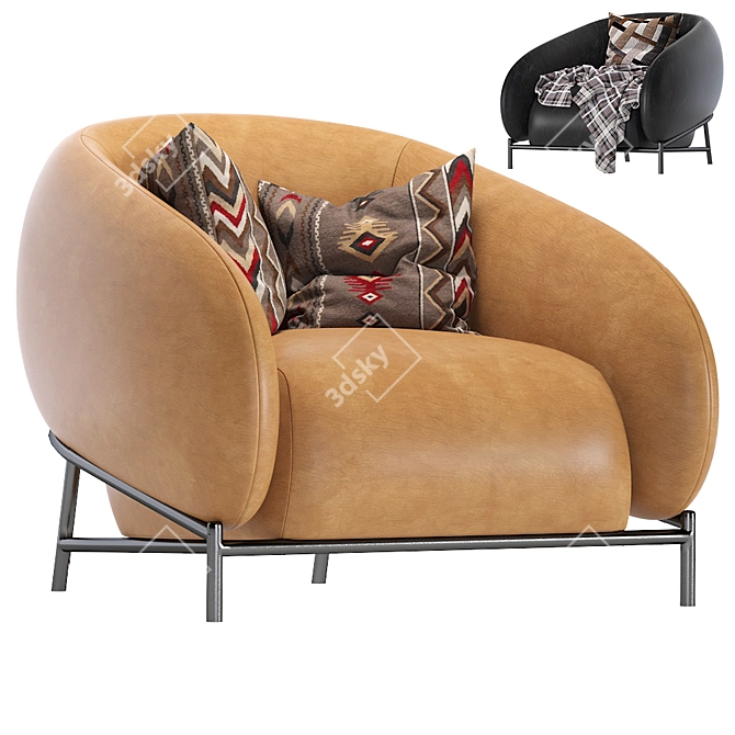 CURL Leather Armchair: Cider Edition 3D model image 1