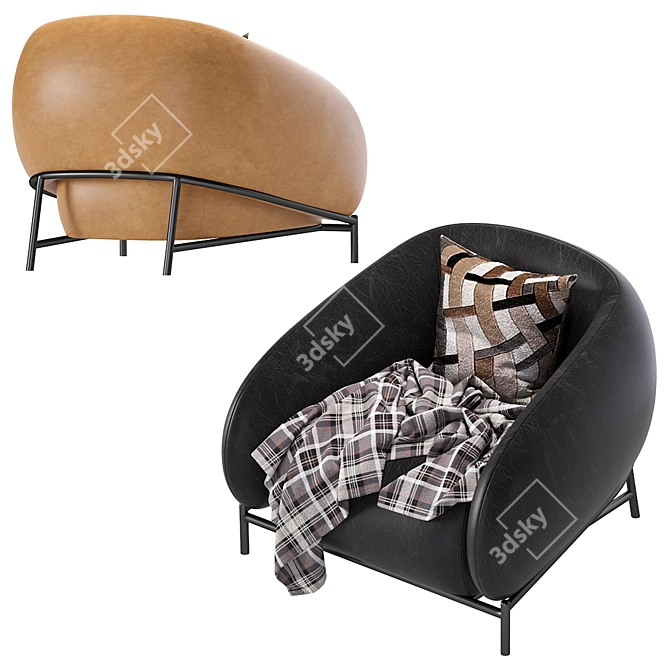 CURL Leather Armchair: Cider Edition 3D model image 2