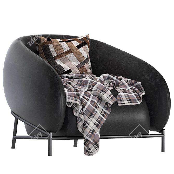 CURL Leather Armchair: Cider Edition 3D model image 3