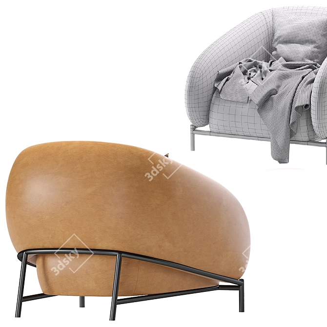 CURL Leather Armchair: Cider Edition 3D model image 5