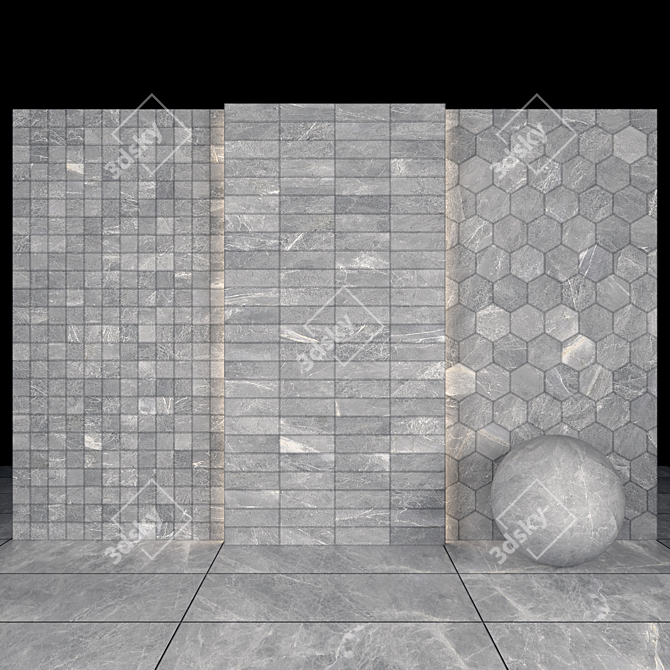 Soldier Gray Marble: Texture Pack & Tile Options 3D model image 3