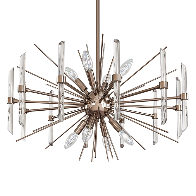 Modern Eris Glass Chandelier 3D model image 1